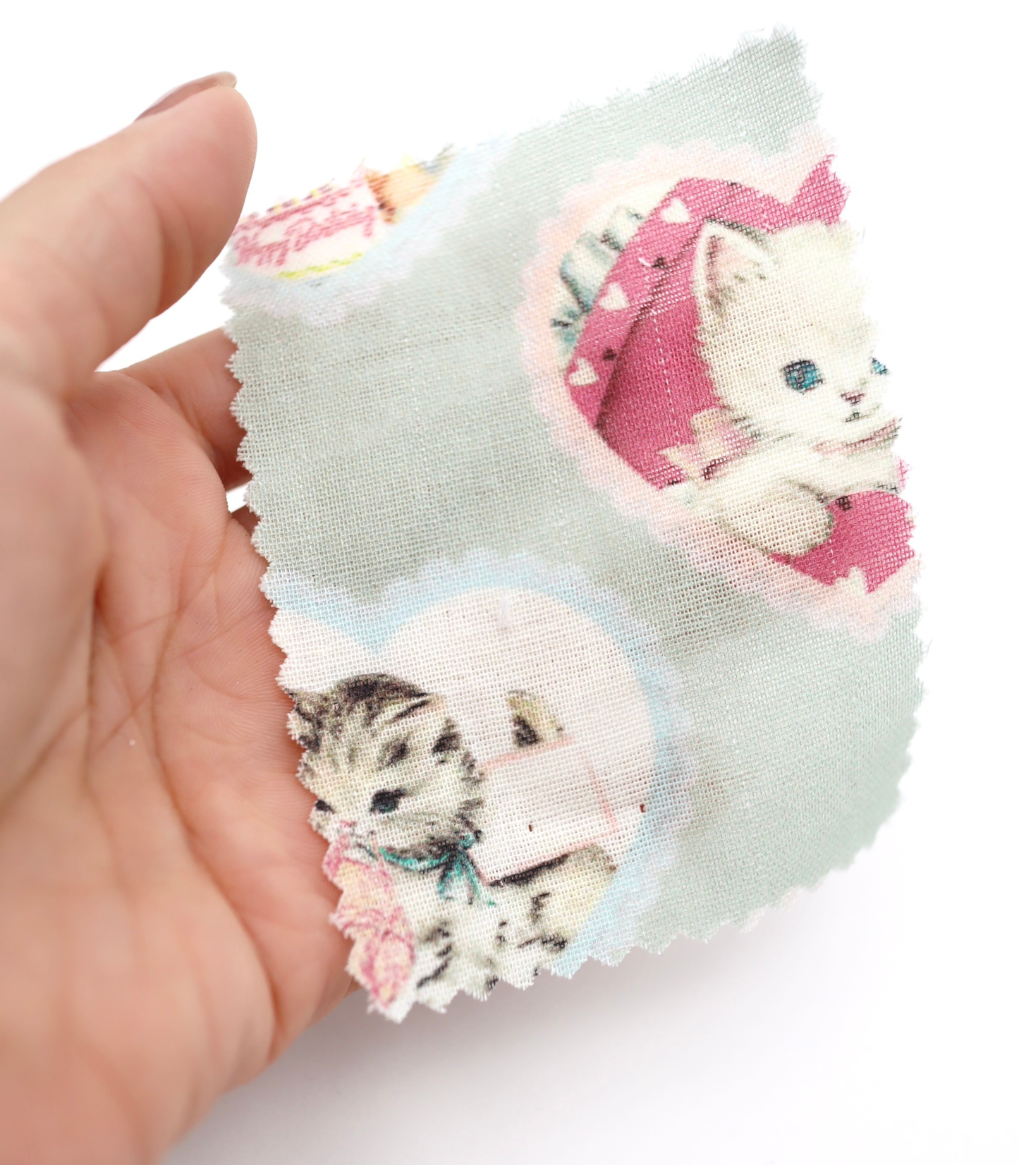 【25SS-410】ねこちゃん×ハートプリントダブルガーゼ　/0.5ｙあたり=～890円