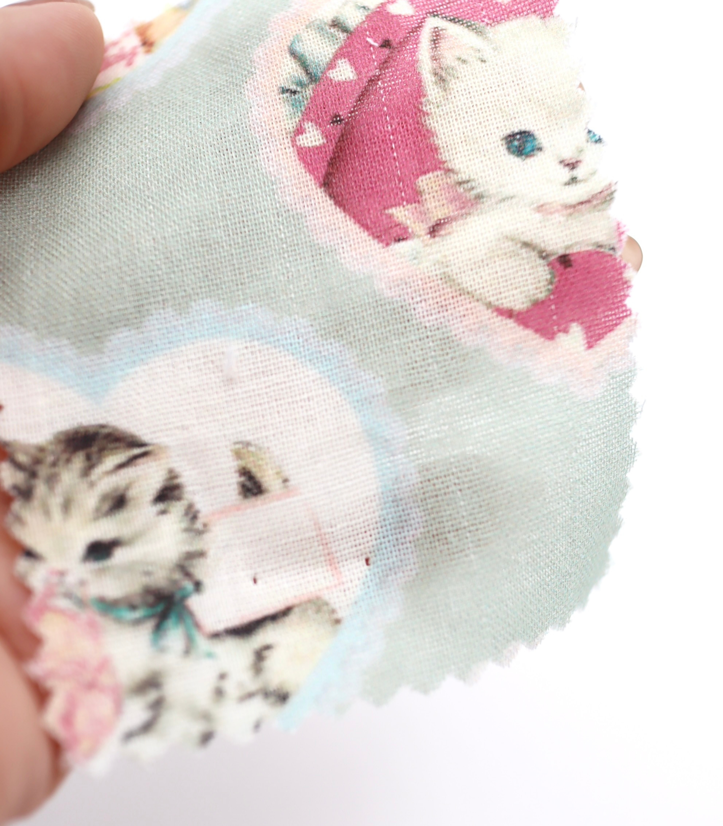 【25SS-410】ねこちゃん×ハートプリントダブルガーゼ　/0.5ｙあたり=～890円