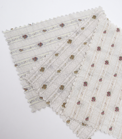 【25SS-421】小花柄×ストライププリントタフタワッシャー　/0.5ｙあたり=～850円