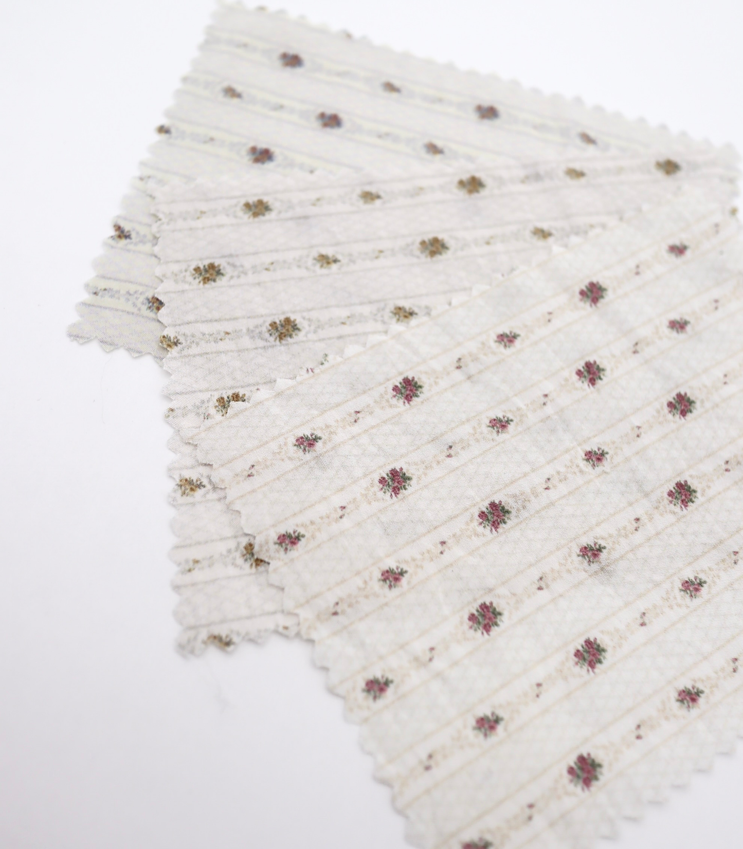 【25SS-421】小花柄×ストライププリントタフタワッシャー　/0.5ｙあたり=～850円