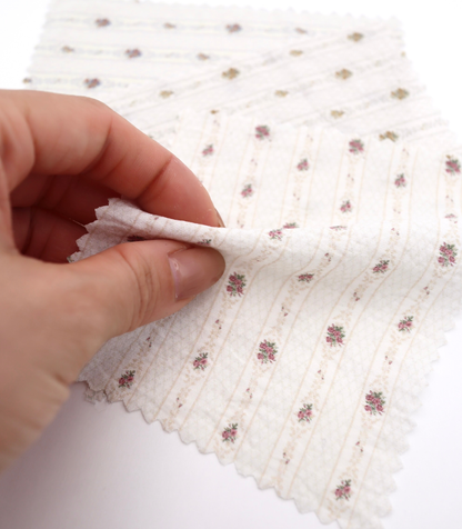 【25SS-421】小花柄×ストライププリントタフタワッシャー　/0.5ｙあたり=～850円