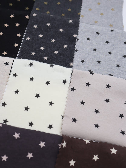 星ドット・ストレッチコットンフライス｜147cm広幅・綿95% PU5%｜高復元・高通気・多色展開｜レギンス・ドッグウェア・ベビー向け｜26SS-152【生地仕入れ代行卸】