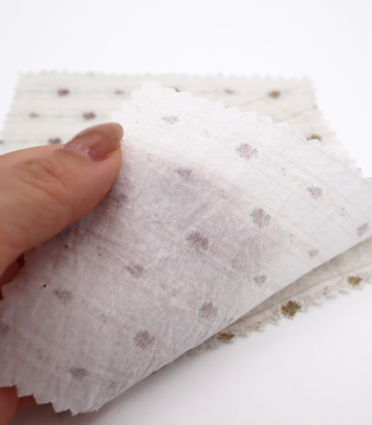 【25SS-421】小花柄×ストライププリントタフタワッシャー　/0.5ｙあたり=～850円