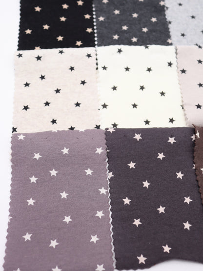 星ドット・ストレッチコットンフライス｜147cm広幅・綿95% PU5%｜高復元・高通気・多色展開｜レギンス・ドッグウェア・ベビー向け｜26SS-152【生地仕入れ代行卸】