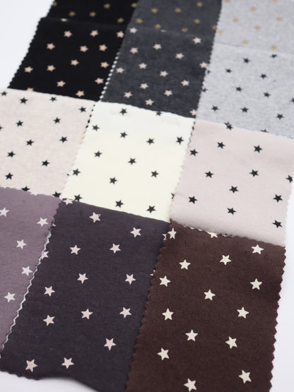 星ドット・ストレッチコットンフライス｜147cm広幅・綿95% PU5%｜高復元・高通気・多色展開｜レギンス・ドッグウェア・ベビー向け｜26SS-152【生地仕入れ代行卸】