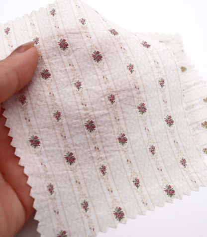 【25SS-421】小花柄×ストライププリントタフタワッシャー　/0.5ｙあたり=～850円