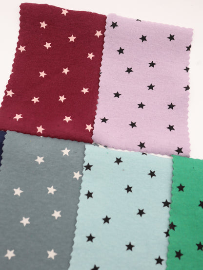 星ドット・ストレッチコットンフライス｜147cm広幅・綿95% PU5%｜高復元・高通気・多色展開｜レギンス・ドッグウェア・ベビー向け｜26SS-152【生地仕入れ代行卸】