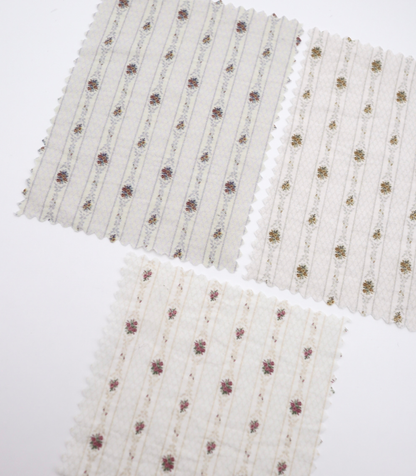 【25SS-421】小花柄×ストライププリントタフタワッシャー　/0.5ｙあたり=～850円