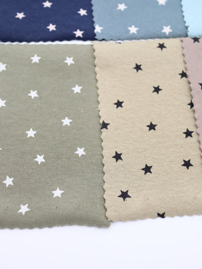 星ドット・ストレッチコットンフライス｜147cm広幅・綿95% PU5%｜高復元・高通気・多色展開｜レギンス・ドッグウェア・ベビー向け｜26SS-152【生地仕入れ代行卸】