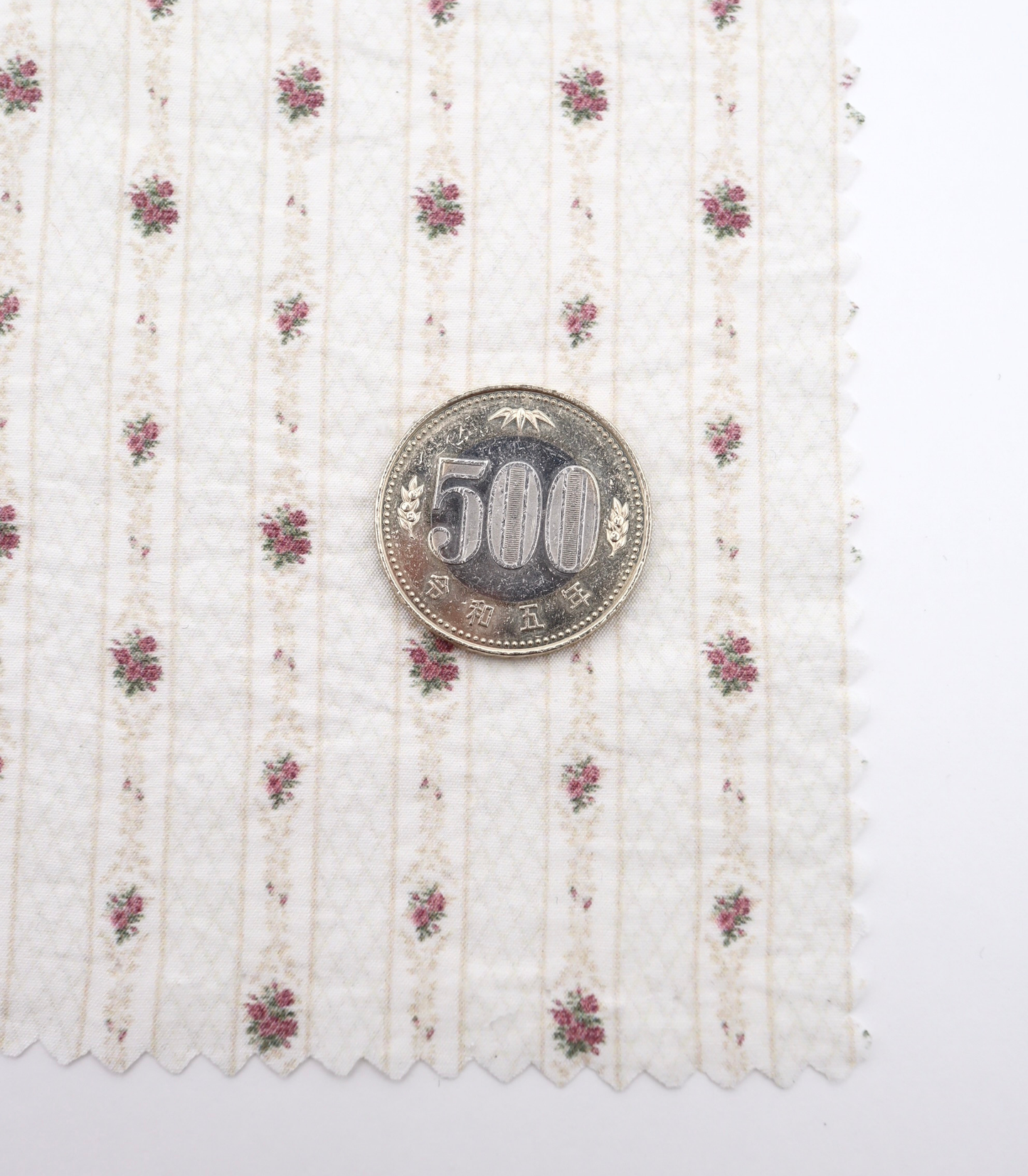 【25SS-421】小花柄×ストライププリントタフタワッシャー　/0.5ｙあたり=～850円