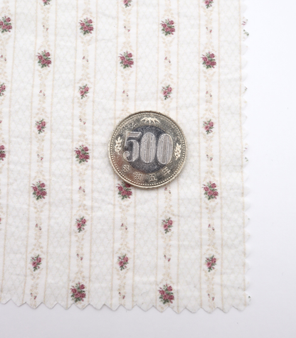 【25SS-421】小花柄×ストライププリントタフタワッシャー　/0.5ｙあたり=～850円