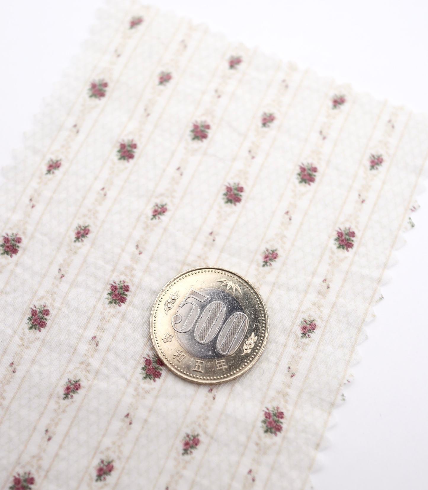 【25SS-421】小花柄×ストライププリントタフタワッシャー　/0.5ｙあたり=～850円