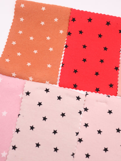 星ドット・ストレッチコットンフライス｜147cm広幅・綿95% PU5%｜高復元・高通気・多色展開｜レギンス・ドッグウェア・ベビー向け｜26SS-152【生地仕入れ代行卸】