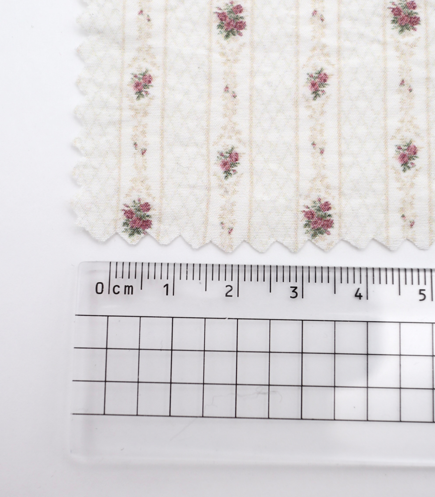 【25SS-421】小花柄×ストライププリントタフタワッシャー　/0.5ｙあたり=～850円