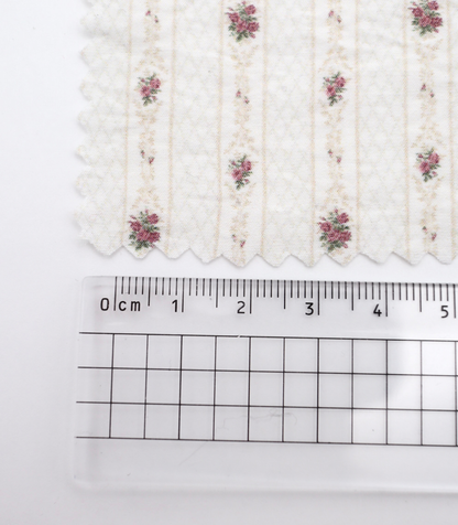 【25SS-421】小花柄×ストライププリントタフタワッシャー　/0.5ｙあたり=～850円