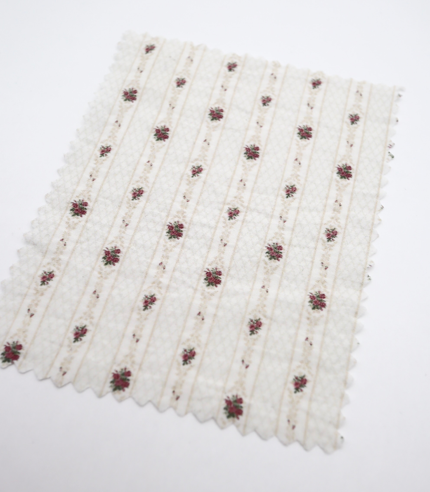 【25SS-421】小花柄×ストライププリントタフタワッシャー　/0.5ｙあたり=～850円