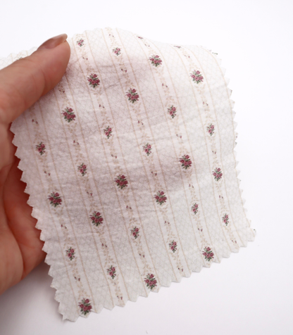 【25SS-421】小花柄×ストライププリントタフタワッシャー　/0.5ｙあたり=～850円