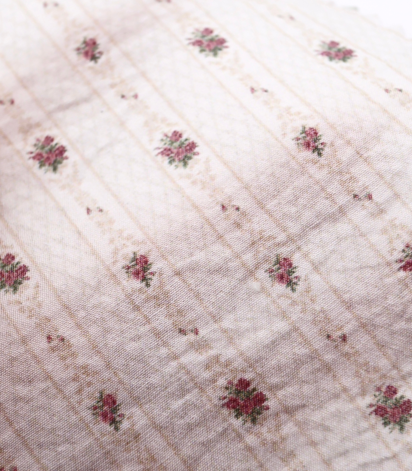 【25SS-421】小花柄×ストライププリントタフタワッシャー　/0.5ｙあたり=～850円