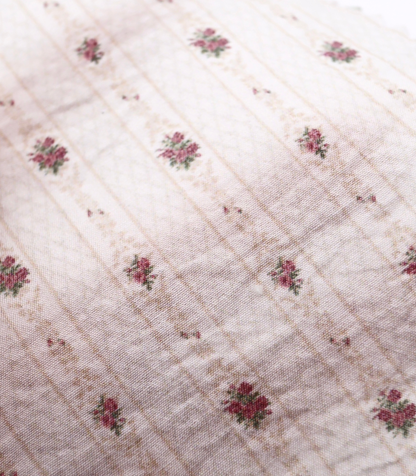 【25SS-421】小花柄×ストライププリントタフタワッシャー　/0.5ｙあたり=～850円