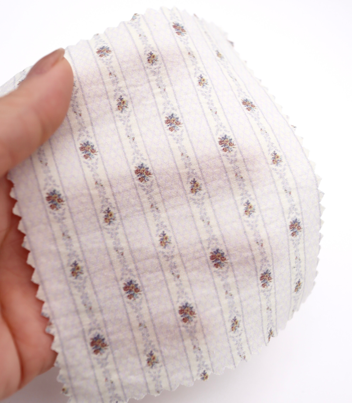 【25SS-421】小花柄×ストライププリントタフタワッシャー　/0.5ｙあたり=～850円