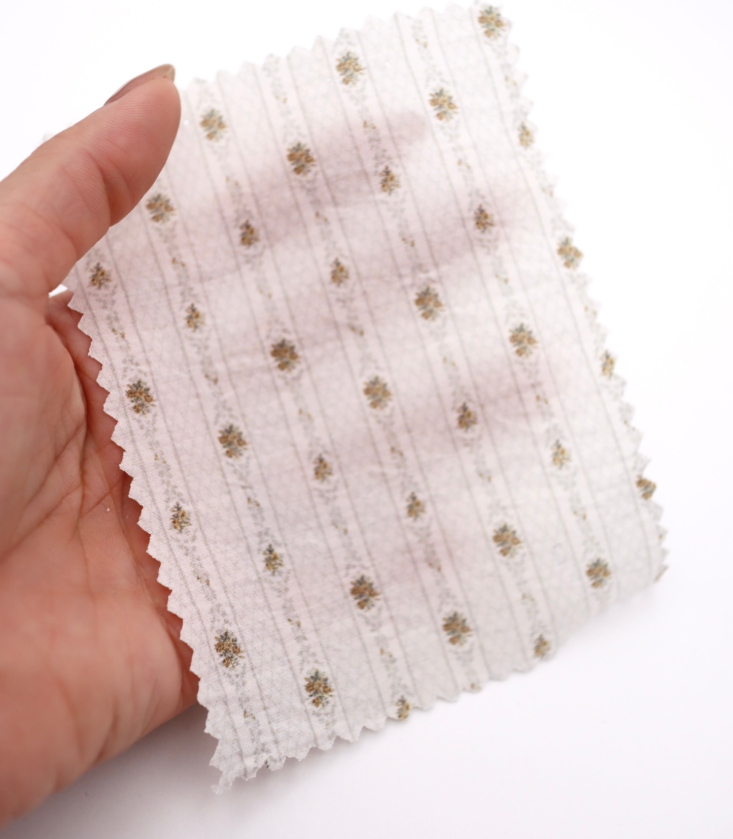 【25SS-421】小花柄×ストライププリントタフタワッシャー　/0.5ｙあたり=～850円