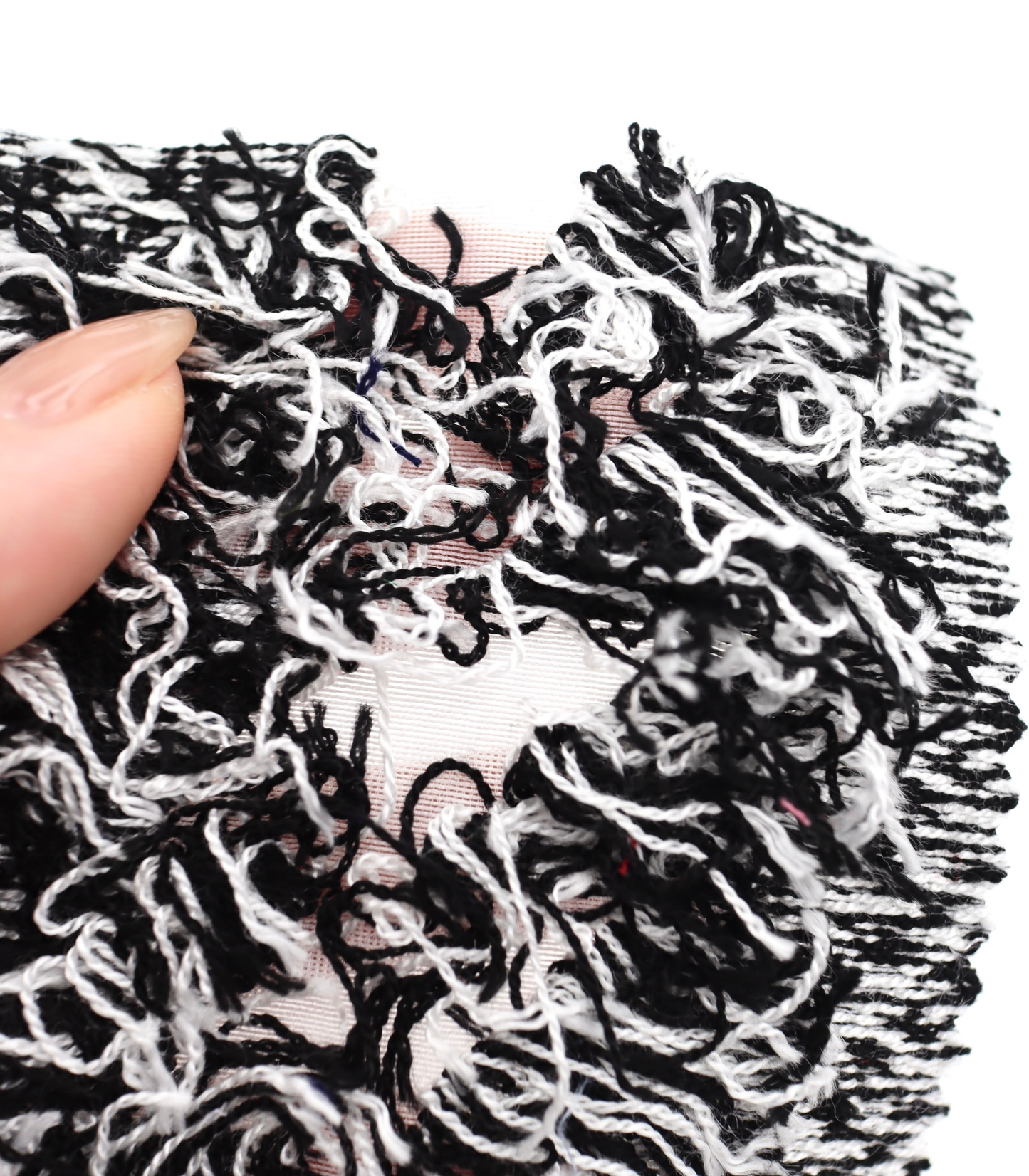 【25SS-062】フリンジジャガードツイード　/0.5ｙあたり=～1400円