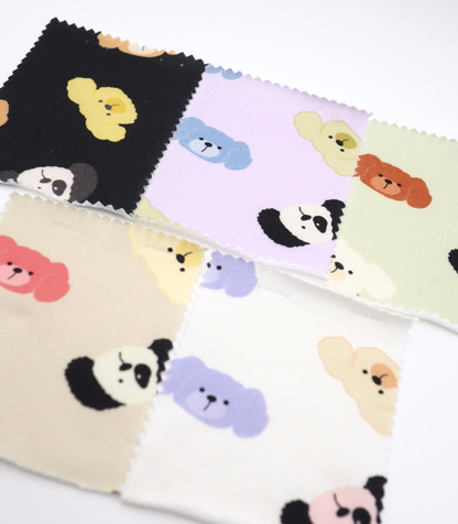 【25SS-401】わんたんズプリントミニ裏毛　/0.5ｙあたり=～1105円