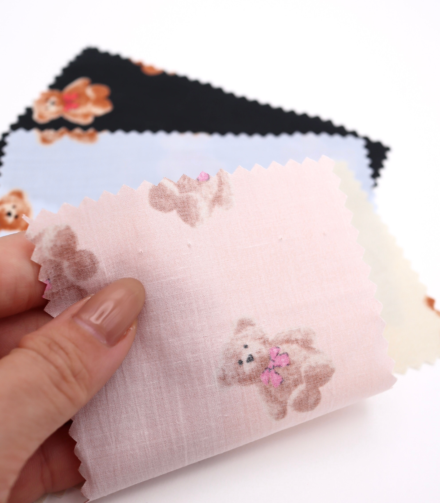 【25SS-428】リボン付きくまさんプリント綿ローン　/0.5ｙあたり=～770円