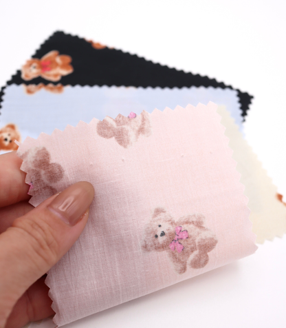 【25SS-428】リボン付きくまさんプリント綿ローン　/0.5ｙあたり=～770円