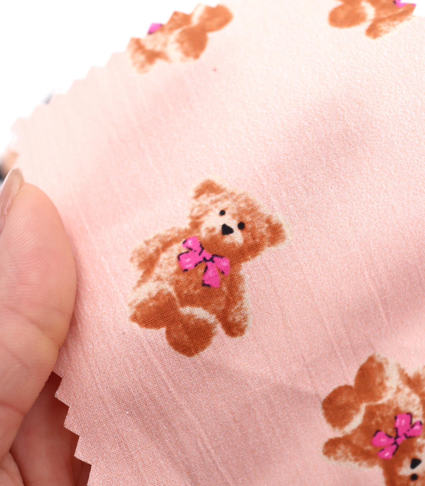 【25SS-428】リボン付きくまさんプリント綿ローン　/0.5ｙあたり=～770円