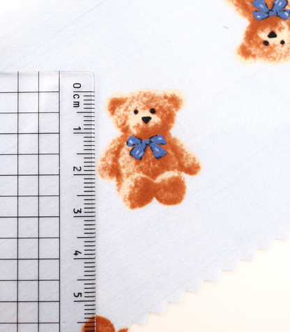 【25SS-428】リボン付きくまさんプリント綿ローン　/0.5ｙあたり=～770円