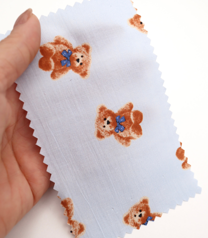 【25SS-428】リボン付きくまさんプリント綿ローン　/0.5ｙあたり=～770円