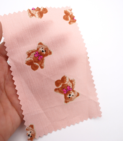 【25SS-428】リボン付きくまさんプリント綿ローン　/0.5ｙあたり=～770円