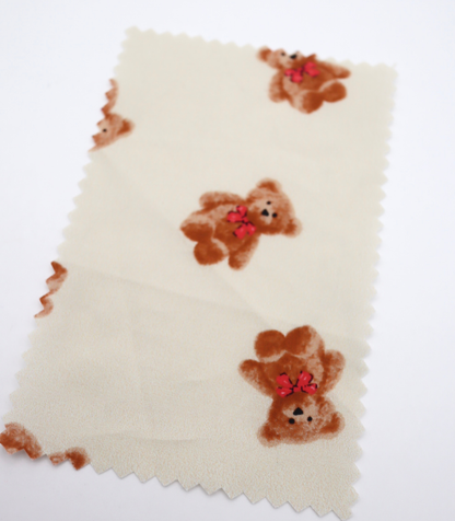 【25SS-428】リボン付きくまさんプリント綿ローン　/0.5ｙあたり=～770円