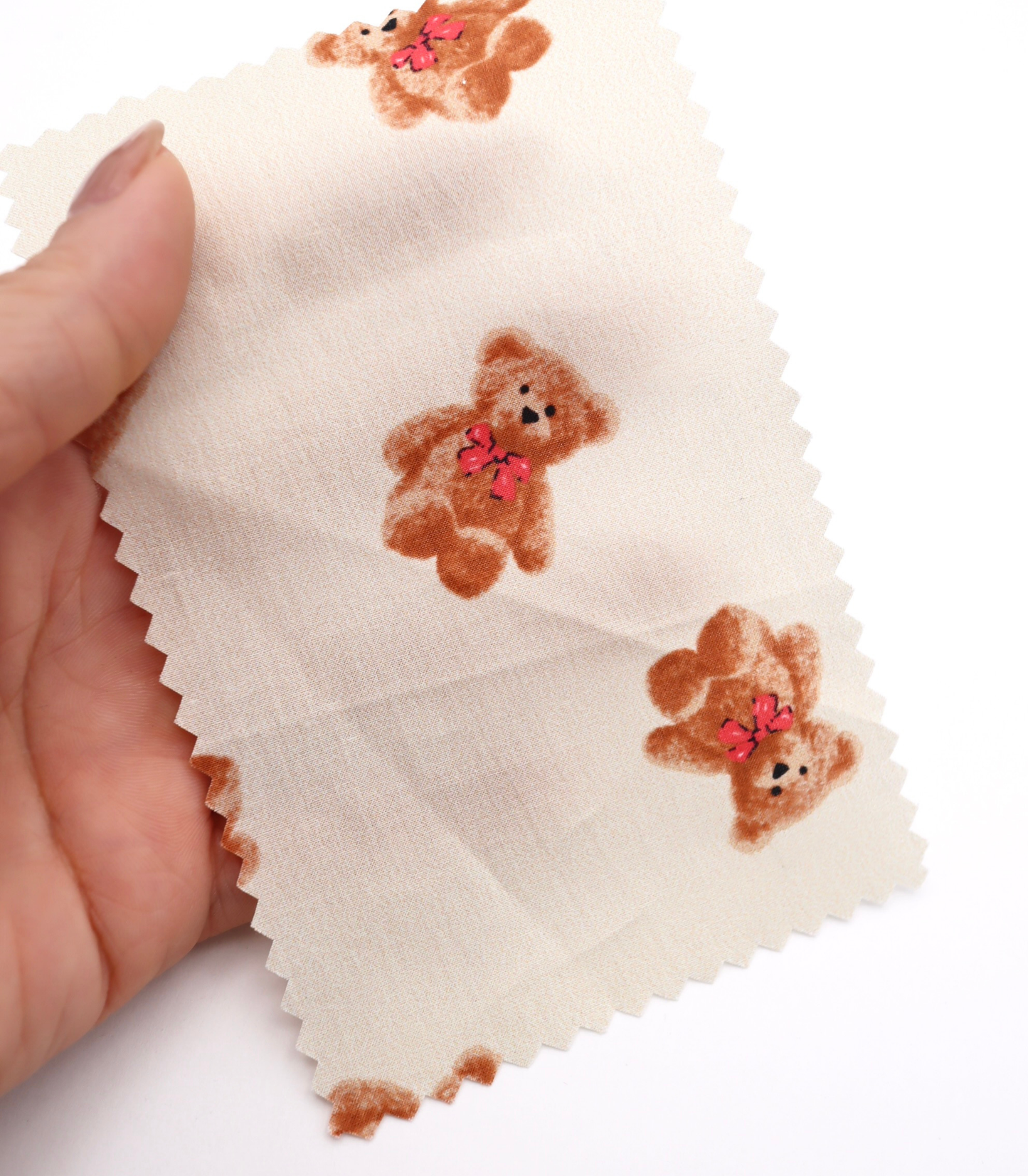 【25SS-428】リボン付きくまさんプリント綿ローン　/0.5ｙあたり=～770円