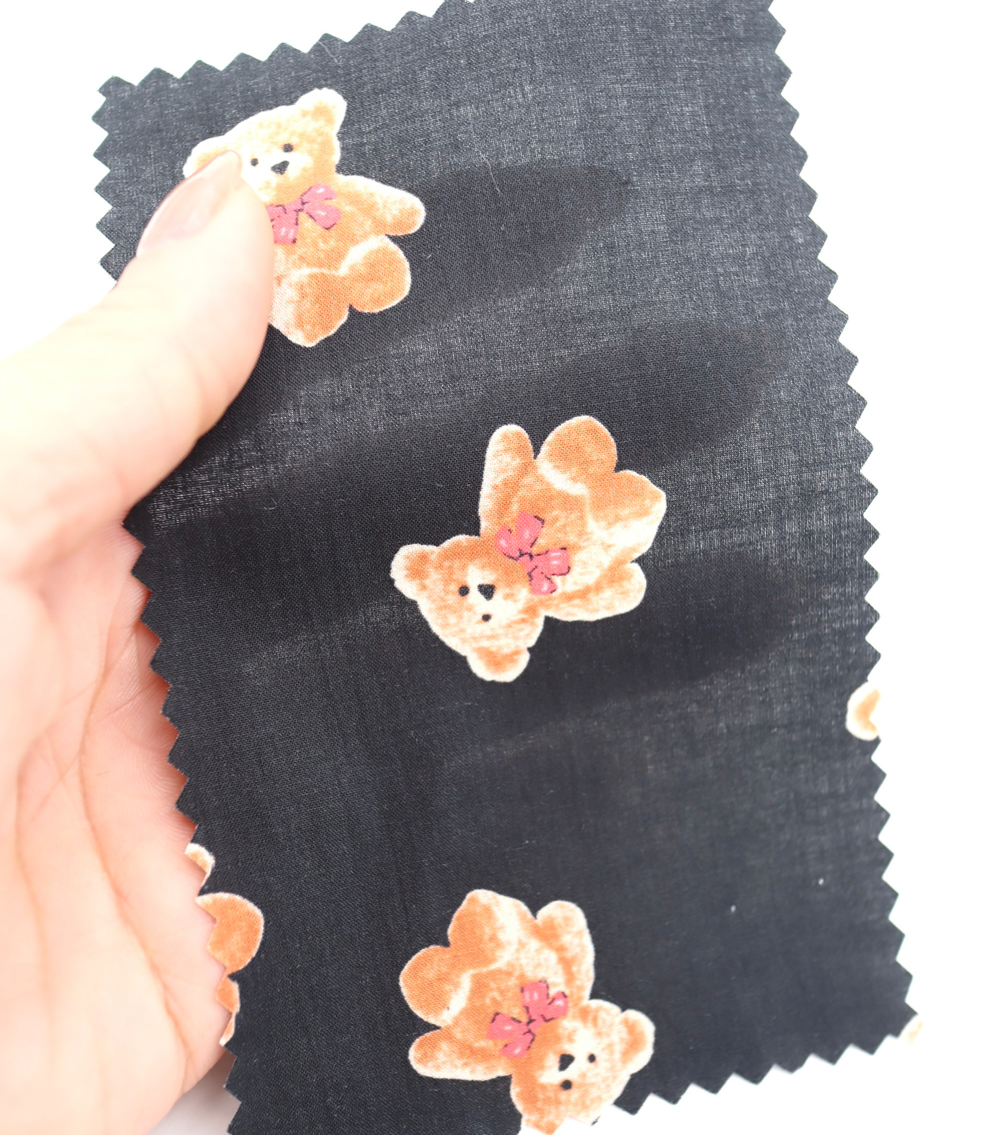 【25SS-428】リボン付きくまさんプリント綿ローン　/0.5ｙあたり=～770円