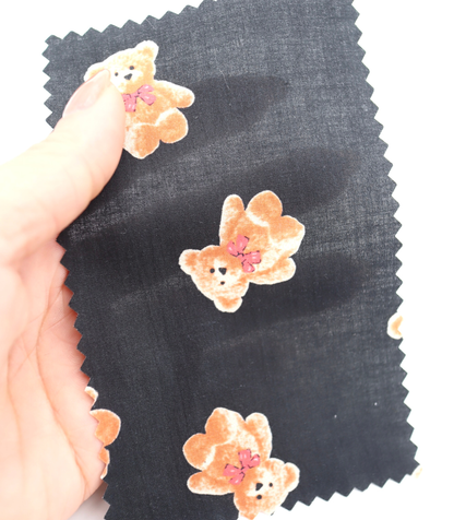 【25SS-428】リボン付きくまさんプリント綿ローン　/0.5ｙあたり=～770円