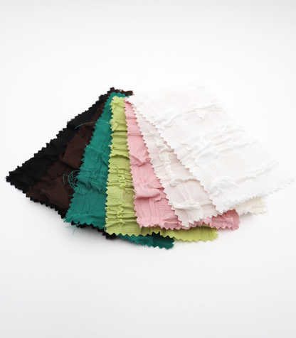 【25SS-406】ぽこぽこチェック柄立体ジャガードリップル　/0.5ｙあたり=～860円