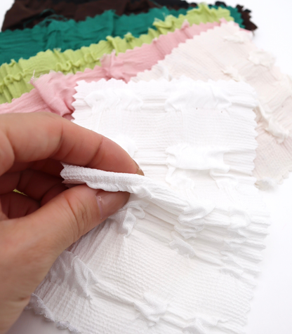 【25SS-406】ぽこぽこチェック柄立体ジャガードリップル　/0.5ｙあたり=～860円