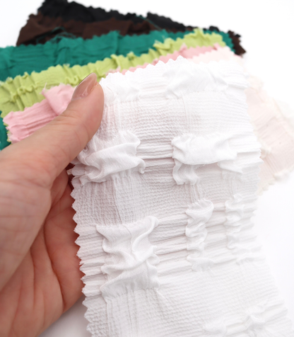 【25SS-406】ぽこぽこチェック柄立体ジャガードリップル　/0.5ｙあたり=～860円