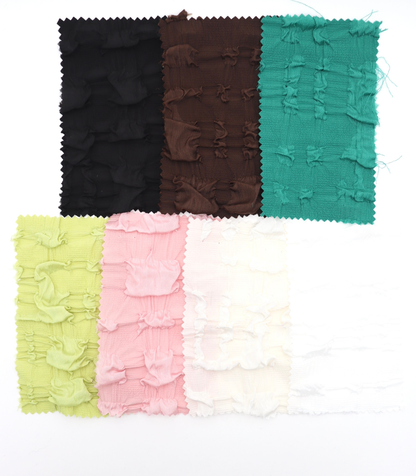 【25SS-406】ぽこぽこチェック柄立体ジャガードリップル　/0.5ｙあたり=～860円