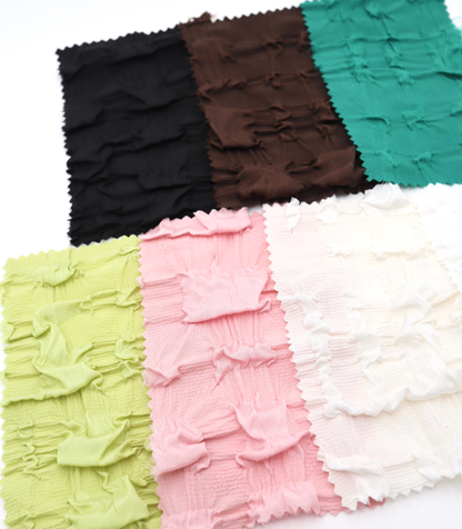 【25SS-406】ぽこぽこチェック柄立体ジャガードリップル　/0.5ｙあたり=～860円