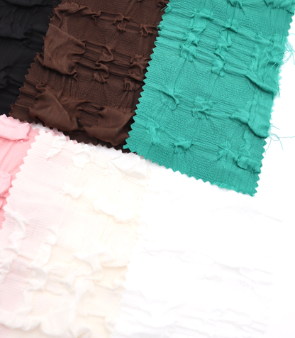 【25SS-406】ぽこぽこチェック柄立体ジャガードリップル　/0.5ｙあたり=～860円