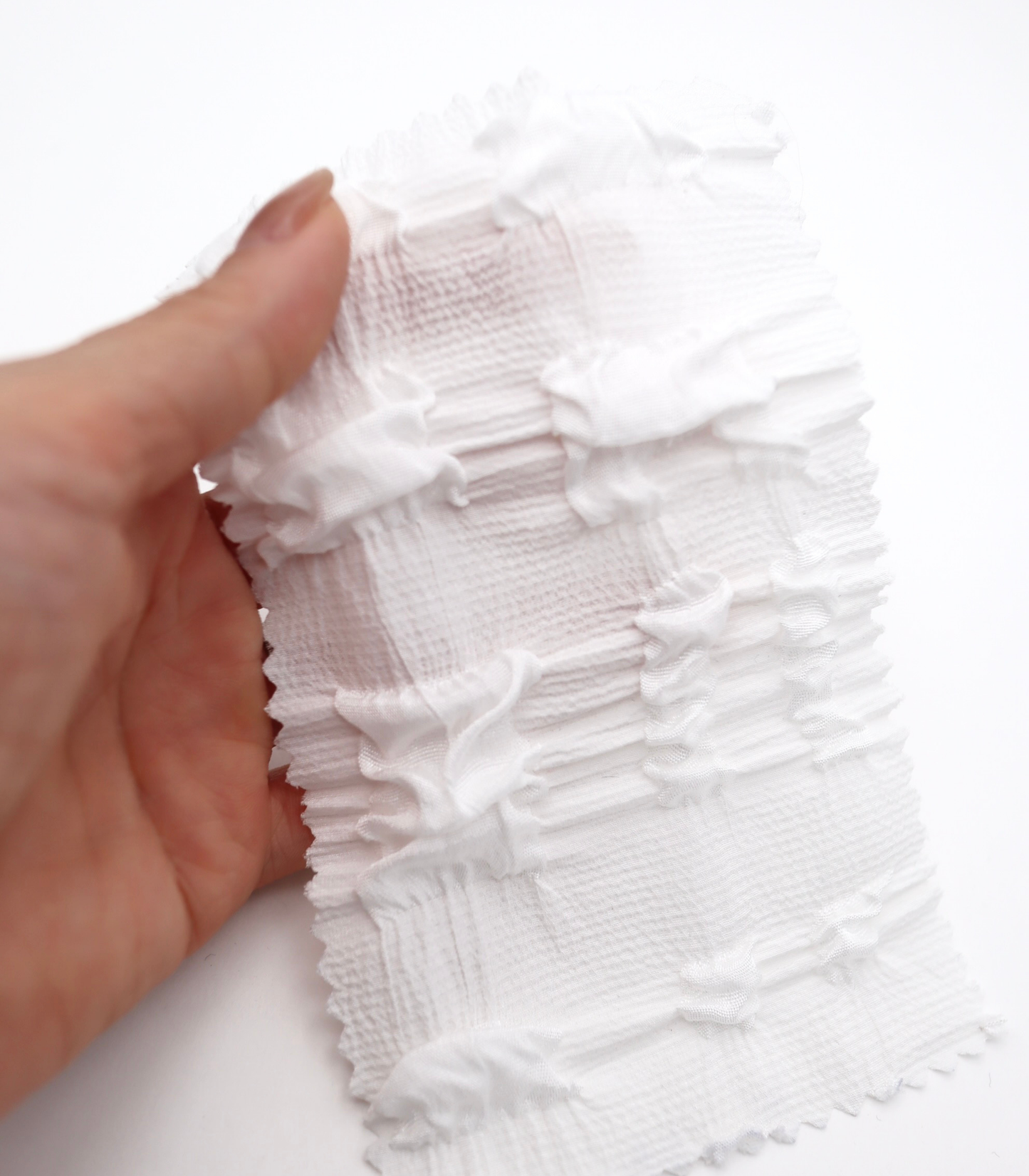 【25SS-406】ぽこぽこチェック柄立体ジャガードリップル　/0.5ｙあたり=～860円