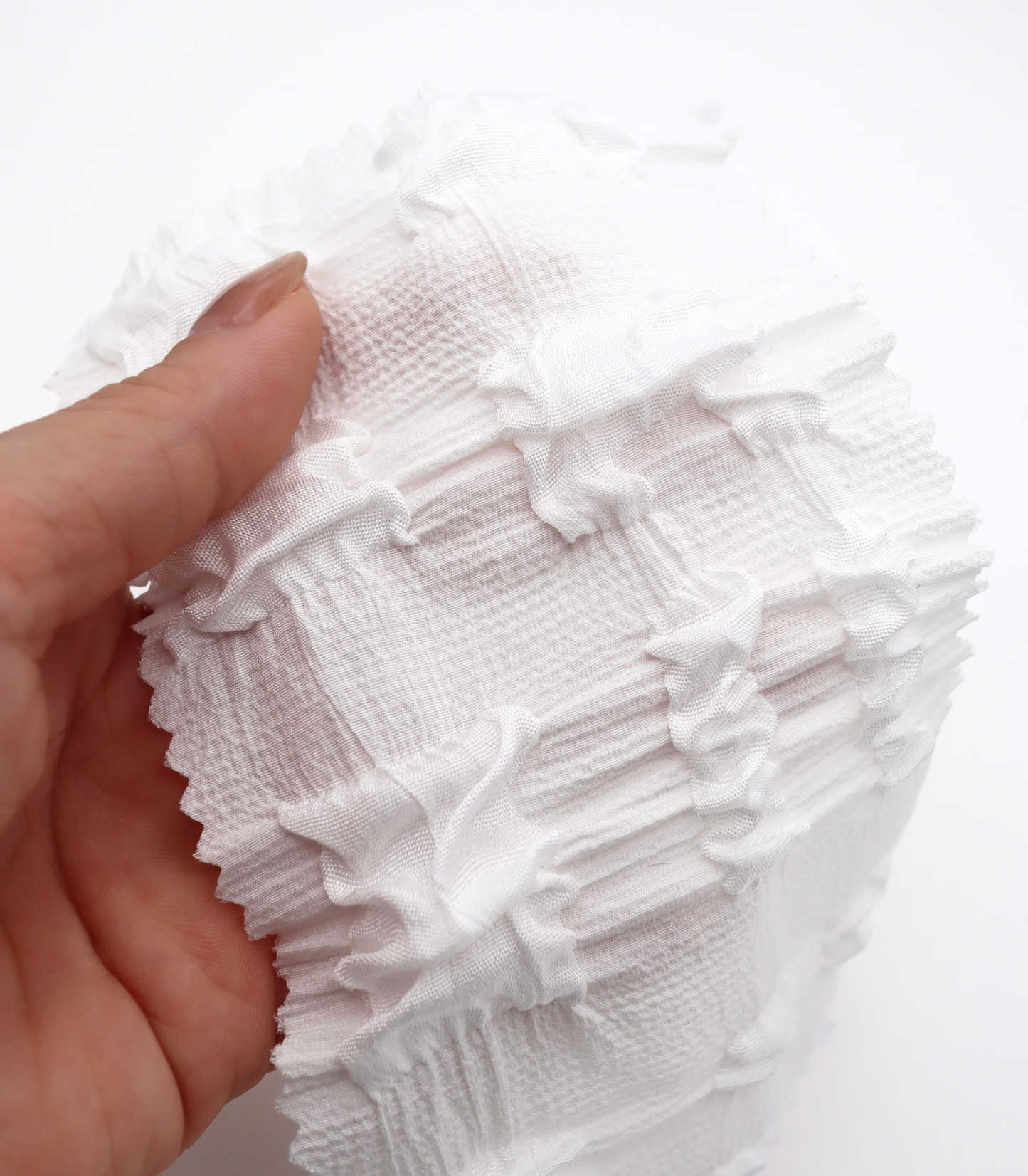 【25SS-406】ぽこぽこチェック柄立体ジャガードリップル　/0.5ｙあたり=～860円