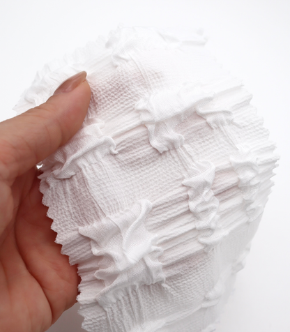 【25SS-406】ぽこぽこチェック柄立体ジャガードリップル　/0.5ｙあたり=～860円