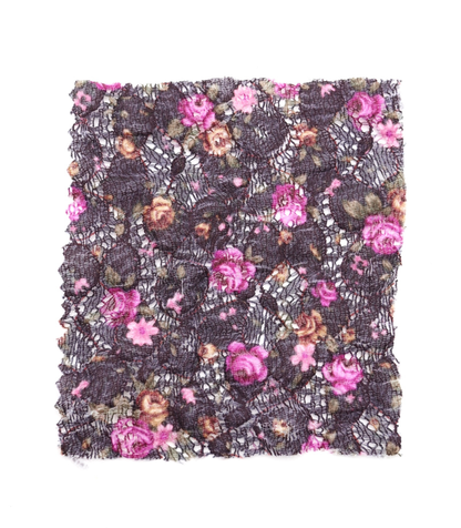 【25SS-451】小花柄プリントしぼ織レース　/0.5ｙあたり=～630円