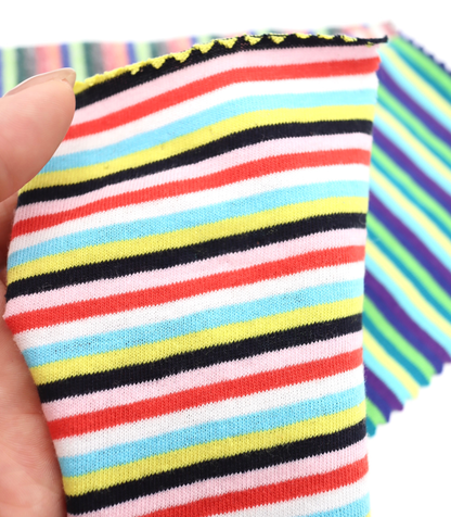 【25SS-449】細ピッチマルチカラーボーダー綿天竺　/0.5ｙあたり=～890円