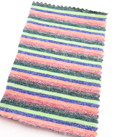 【25SS-449】細ピッチマルチカラーボーダー綿天竺　/0.5ｙあたり=～890円
