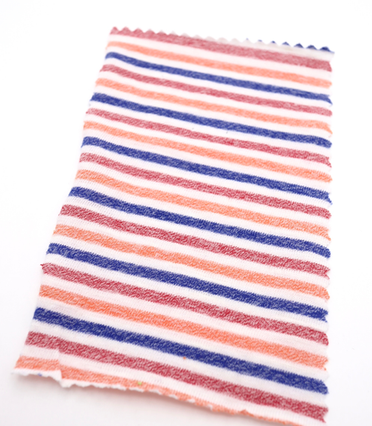 【25SS-449】細ピッチマルチカラーボーダー綿天竺　/0.5ｙあたり=～890円